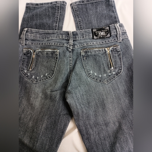 2/$30 Gray Straight Leg YMI Zippered Denim Y2K Jeans(#1,519) - Picture 3 of 7